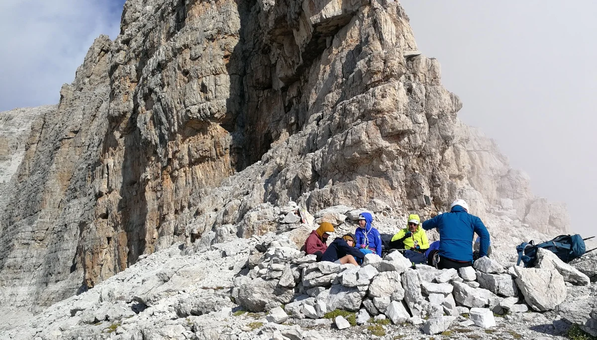 Sentiero Bocchette Alte - tolle Aussichten vom Pausenplatz | © Ralf Voßeberg / DAV Mainz