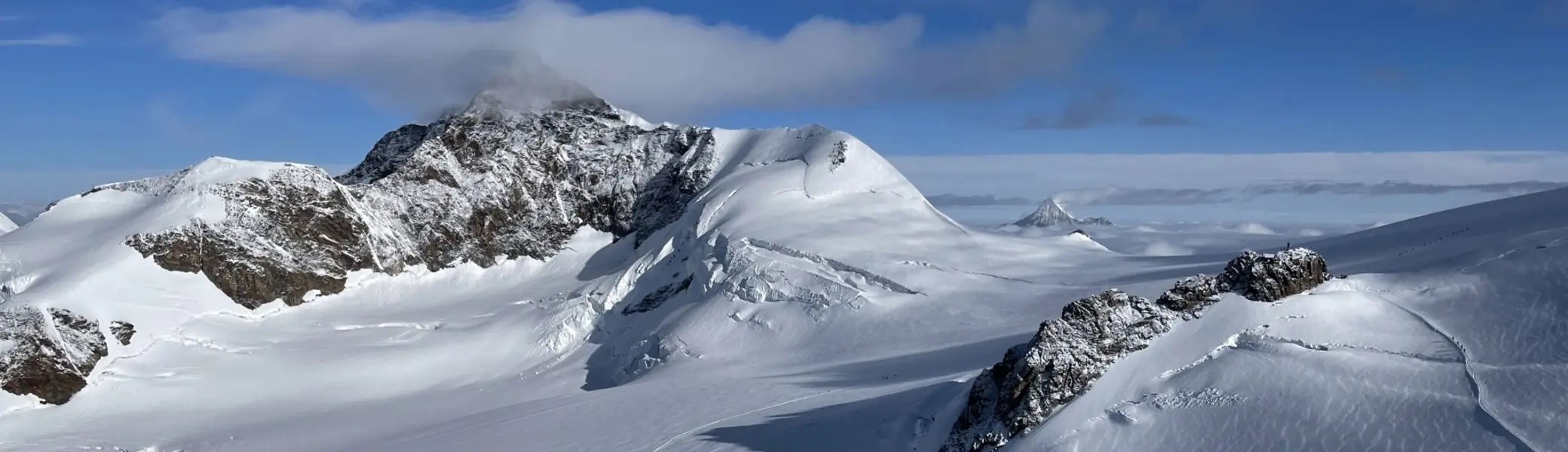 Blick auf Lysgletscher und Lyskamm  | © DAV Mainz / Tourengruppe Monte Emilius und Monte Rosa (17.-23.08.2025)