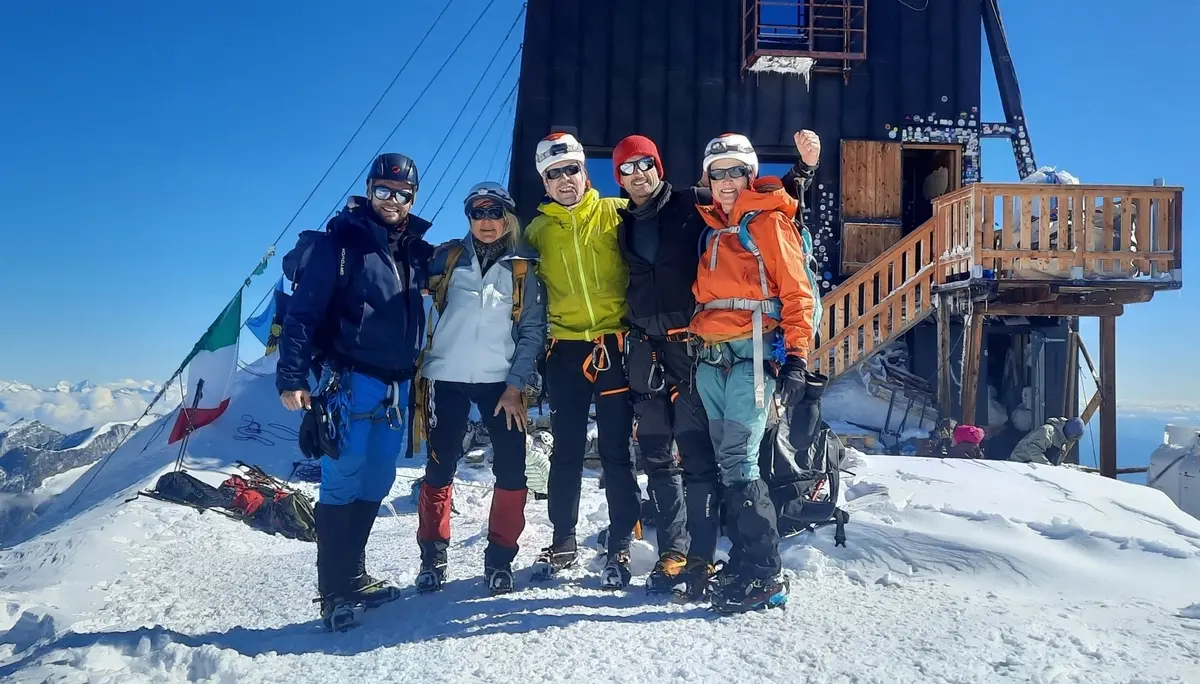 Auf dem Gipfel der Punta Gnifetti (Signalkuppe) | © DAV Mainz / Tourengruppe Monte Emilius und Monte Rosa (17.-23.08.2025)