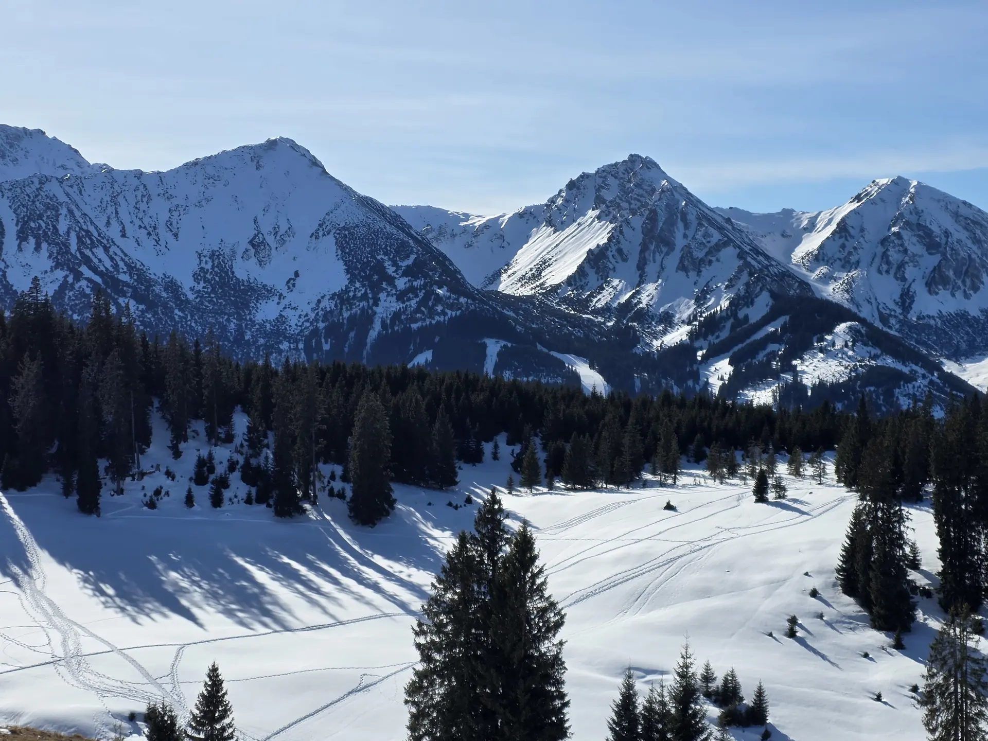 Winterliches Bergpanorama | © DAV Mainz / Tourengruppe Schneeschuhtouren im Tannheimer Tal (04.-08.02.2026)